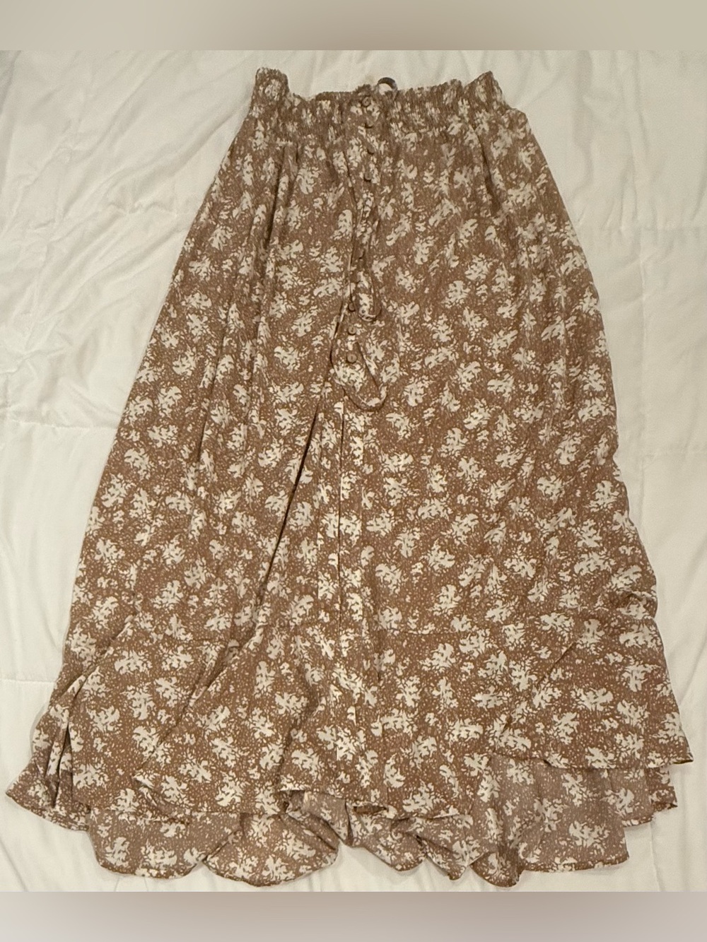 Promesa Floral Button-Front Maxi Skirt Size Medium